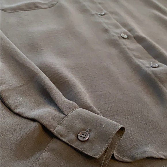 💕HP💕Wyatt Grey sequin collar sheer button down blouse - Picture 14 of 16